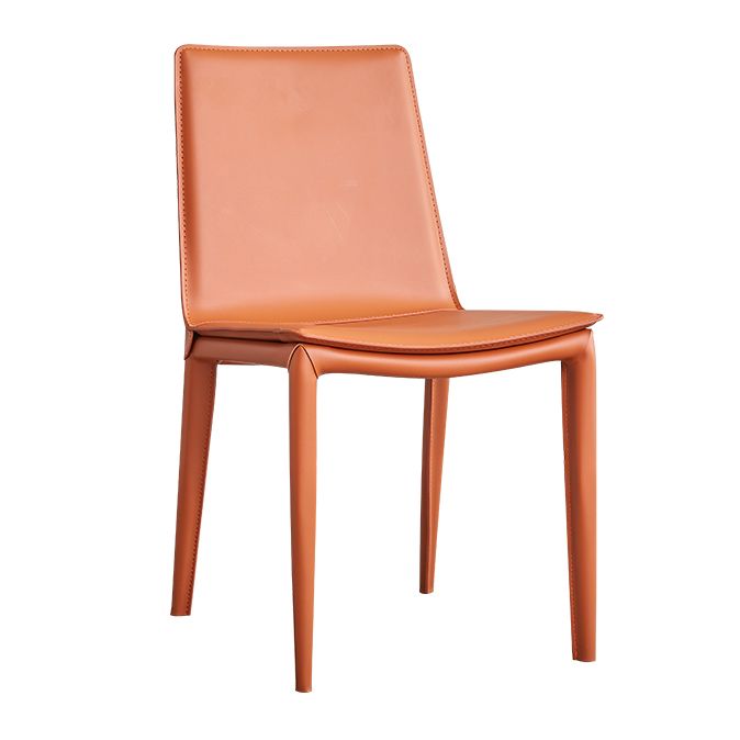 Designer Style Matte Finish Leather Side Chair Solid Back Home Dining Chair Clearhalo 'Dining Chairs' 'Dining Tables & Seating' 'dining_chair' 'furn' 'furn_dining_chair' 'Furniture' 'Kitchen & Dining Furniture' 1200x1200_e6e406b5-8f5e-4542-a62e-543feb0e4cec