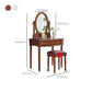 Taburete de tocador tradicional juego de tocador de madera para dormitorio