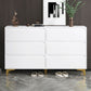 Contemporary Wooden Accent Chest with Metal Straight Legs and Drawers