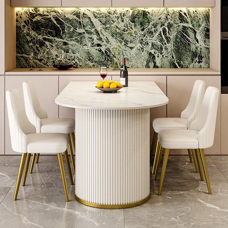 Sintered Stone Top Kitchen Table for Restaurant Luxury White Table with Double Pedestal Clearhalo 'Dining Tables & Seating' 'Dining Tables' 'dining_table' 'furn' 'furn_dining_table' 'Furniture' 'furniture_dining_table' 'Kitchen & Dining Furniture' 'kitchen' 'kitchen_dining_table' 1200x1200_e6e749ef-73f1-408a-88c5-2a8d18ae3dff