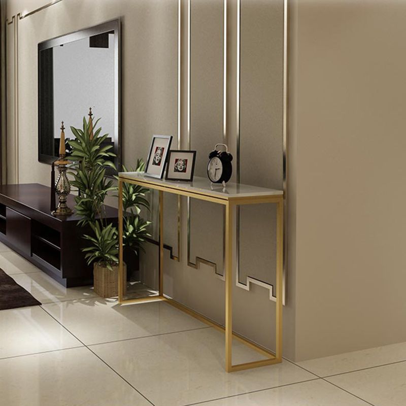 Table de console blanc rectangulaire moderne - Table de la console 11,81 "x 31,49"