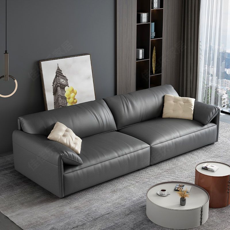 ステイン抵抗性のあるリビングルーム枕トップアーム標準グレーソファ