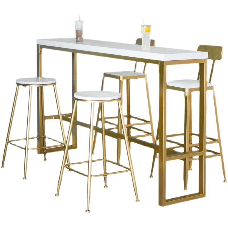 Tavolo da bar in stile glam tavolo da pub piedistallo oro per soggiorno