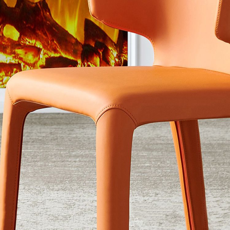 Matte Finish Solid Back Chair for Dining Room Faux Leather Contemporary Dining Chair Clearhalo 'Dining Chairs' 'Dining Tables & Seating' 'dining_chair' 'furn' 'furn_dining_chair' 'Furniture' 'Kitchen & Dining Furniture' 1200x1200_e6ea1cbd-9ef7-4a31-8399-cf22d0ee30f1