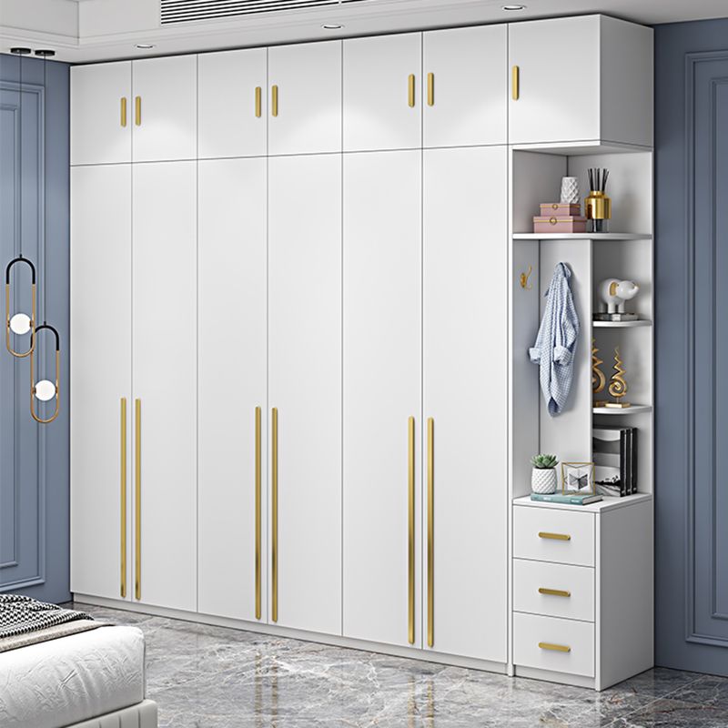 Witte kleur houten garderobe zachte close deur garderobe kast met kledingstaaf