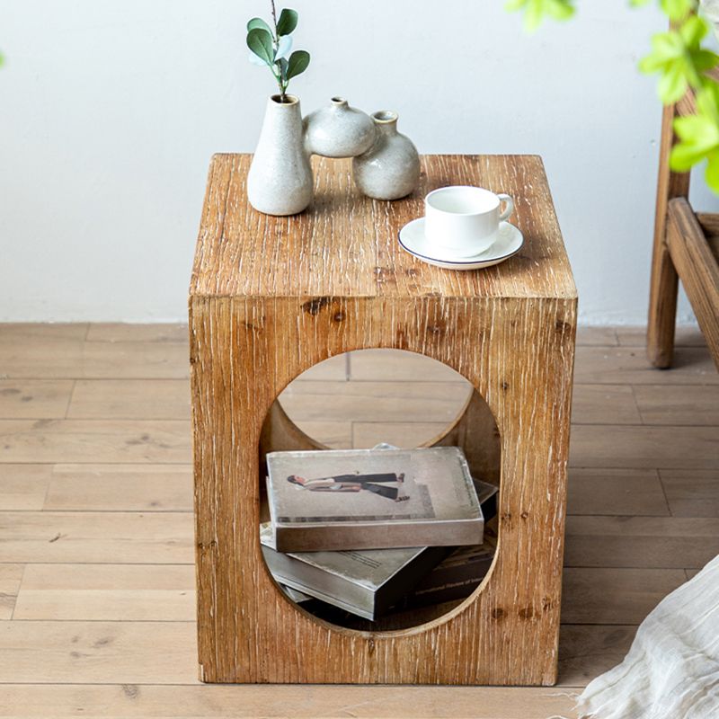 Rustikaler hölzerner Speicher Endtisch quadratische Trommel bei Natural