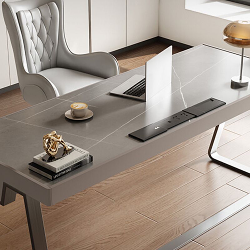 Rectangle Stone Top Office Desk Metal Base Industrial Writing Desk for Office Clearhalo 'furn' 'furn_office_desk' 'Furniture' 'Office Desks' 'Office Furniture' 'office_desk' 1200x1200_e6eab39d-0687-4eea-9d41-3709b461a3cf