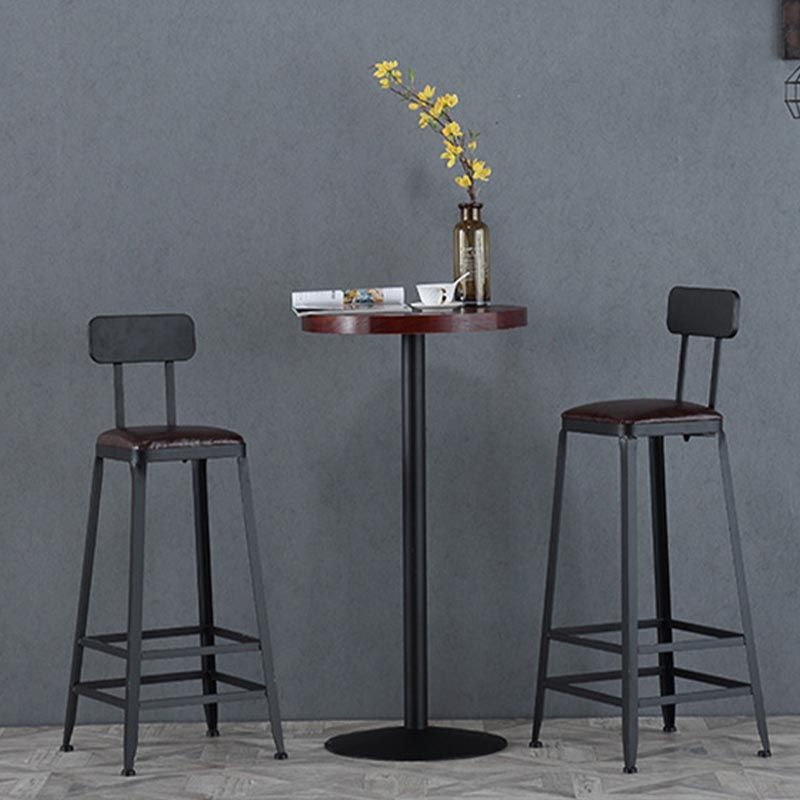 Juego de mesa de Bar Industrial de 1/3/5 piezas, mesa redonda de madera de pino para cafetería
