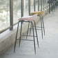 Contemporary Bucket Low Back Plastic Bar Stools with Metal Base