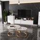 Glam TV Media Stand 16" W Enclosed Storage TV Stand Console with Cabinet Clearhalo 'furn' 'furn_tv_stands_entertainment_centers' 'Furniture' 'Living Room Furniture' 'TV Stands & Entertainment Centers' 'TV Stands & Media Storage Furniture' 'tv_stands_entertainment_centers' 1200x1200_e6ecebe5-d096-443c-b960-e2b5e195f655