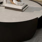 Dia 35.4" Round Cocktail Table Glam Slate Top 1 Single Coffee Table Clearhalo 'Coffee & Accent Tables' 'Coffee Tables' 'coffee_tables' 'furn' 'furn_coffee_tables' 'Furniture' 'Living Room Furniture' 1200x1200_e6ed57ff-d637-4693-9949-2cc77b0cbf56