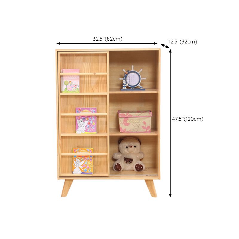 Wooden Standard Bookcase Natural Modern Closed Back Bookshelf with Doors Clearhalo 'Bookcases' 'furn' 'furn_bookcases' 'Furniture' 'Office Furniture' 1200x1200_e6eda5d4-87be-4086-9400-0ba27dddc12b