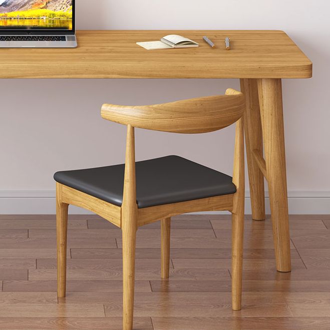 Moderna scrivania per ufficio rettangolo in legno massiccio 29.53 "scrivania naturale alta