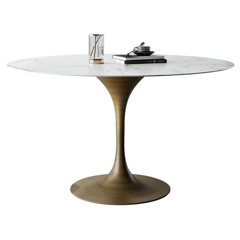 Traditional Luxury Tulip Base Furniture Round Stone Dining Table for Home Clearhalo ' dining_table' 'Dining Tables & Seating' 'Dining Tables' 'furn' 'furn_dining_table' 'Furniture' 'furniture_dining_table' 'Kitchen & Dining Furniture' 'kitchen&dining_furn' 'kitchen' 'kitchen_dining_table' 1200x1200_e6ee706b-54b6-4203-b3ea-3c64f6418920