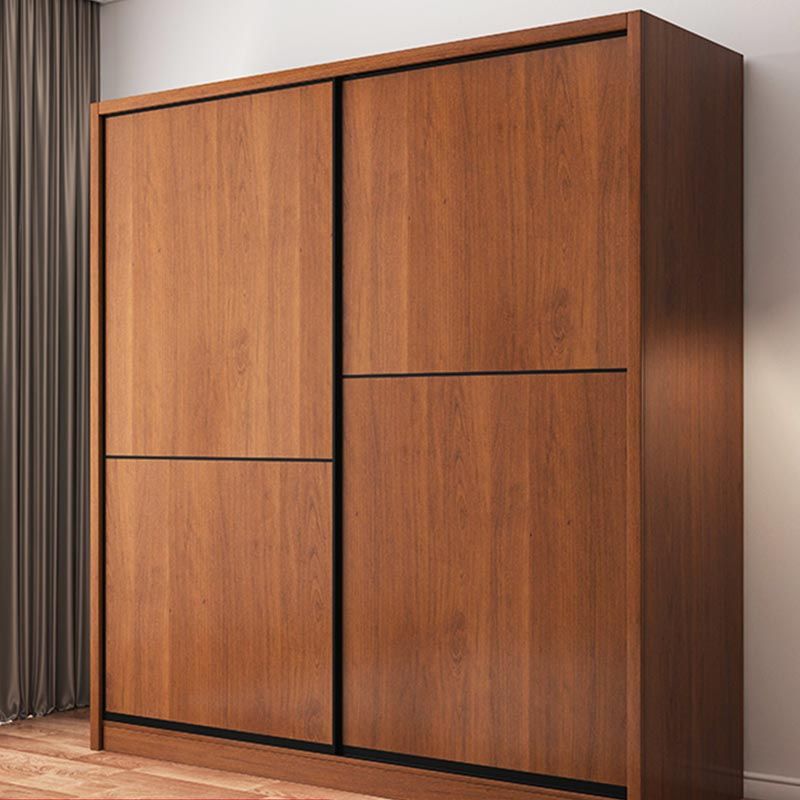 Brown Manufactured Wood Wardrobe Traditional Cabinet with Sliding Doors Clearhalo 'Armoires & Wardrobes' 'armoires_wardrobes' 'Bedroom Furniture' 'furn' 'furn_armoires_wardrobes' 'Furniture' 1200x1200_e6eee46c-a216-4d35-8f15-b7bcb6dbb60e