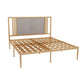 Metal and Upholstered Standard Bed Glam 45" Tall Open-Frame Bed