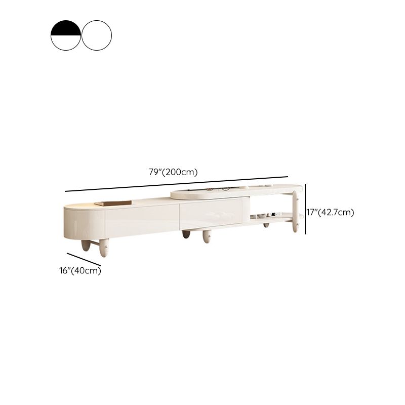 White Contemporary Oval and Round Wood Coffee Table with Drawer Clearhalo 'Coffee & Accent Tables' 'Coffee Tables' 'coffee_tables' 'furn' 'furn_coffee_tables' 'Furniture' 'Living Room Furniture' 1200x1200_e6f01e17-5315-45bb-bda1-4d9f3ba05ece