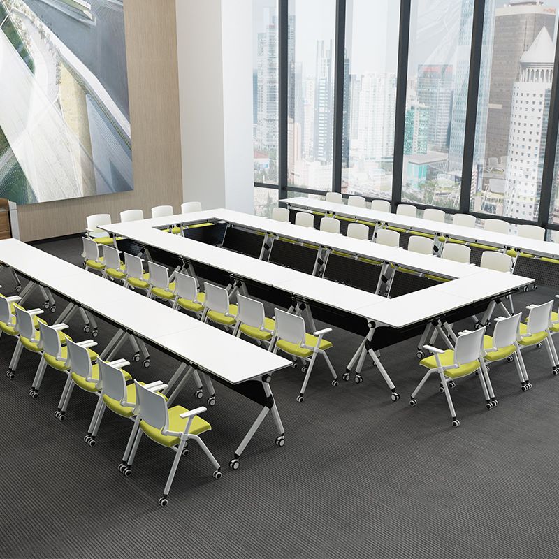 Contemporary Manufactured Wood Office Desk Rectangle Desk with Wheels Clearhalo 'furn' 'furn_office_desk' 'Furniture' 'Office Desks' 'Office Furniture' 'office_desk' 1200x1200_e6f0df9d-2333-46d3-8a05-7050518947c8