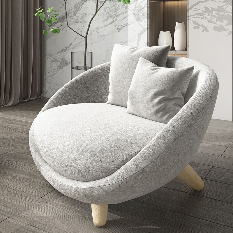 Scandinavian 34.6"Wide Cotton Blend Fixed Back Sloped Arms Papasan Chair with 2 Pillows Clearhalo 'Accent Chairs' 'accent_chairs' 'Chairs & Seating' 'furn' 'furn_accent_chairs' 'Furniture' 'Living Room Furniture' 1200x1200_e6f248dd-0837-403e-aa9d-9dcb0c81c380