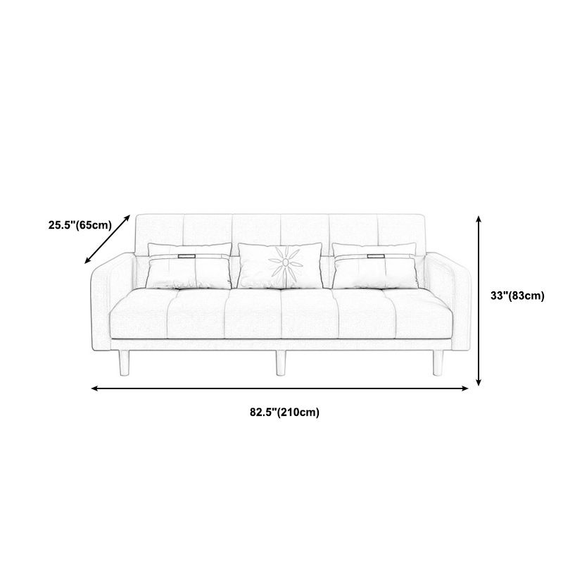 Biscuit Back Square Arm Modern Sleeper with Foldable Convertible Sleeper Clearhalo 'furn' 'furn_sofas' 'Furniture' 'furniture_sofas' 'kitchen' 'kitchen_sofas' 'Living Room Furniture' 'Sofa' 'sofas' 1200x1200_e6f2d0e7-0249-4357-8abe-bae5064fd3ac