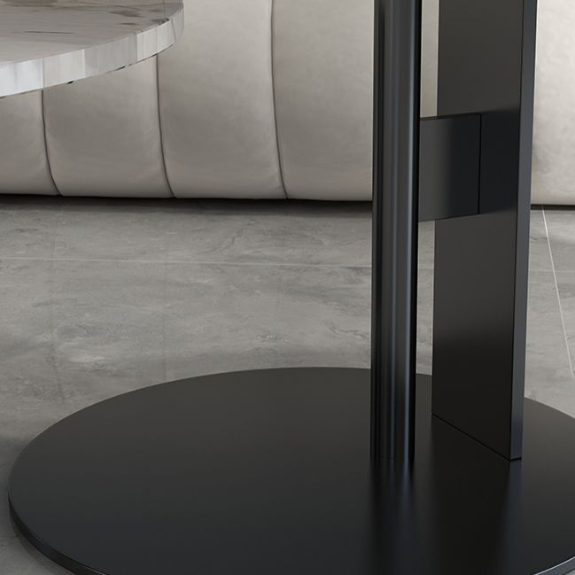 Pedestal Cocktail Table Contemporary Slate Top Coffee or End Table