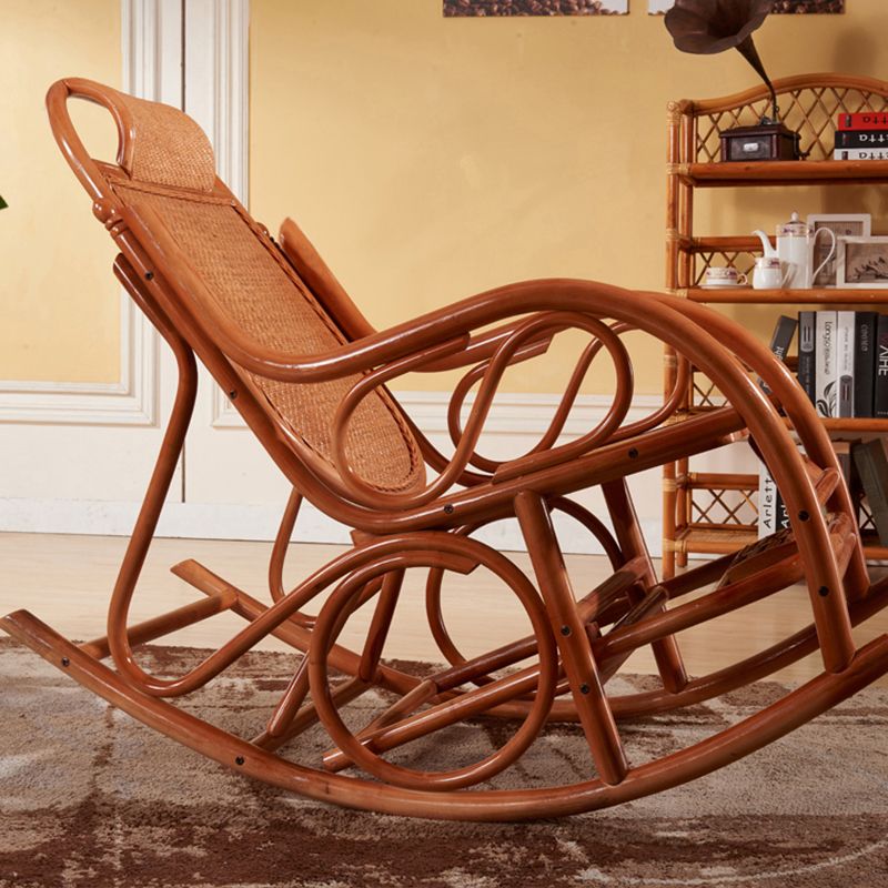 Spindle Antique Rocking Chair Wicker Rocker Chair 24" x 44.5" x 37.8" for Living Room Clearhalo 'Chairs & Seating' 'furn' 'furn_rocking_chairs' 'Furniture' 'Living Room Furniture' 'Rocking Chairs' 'rocking_chairs' 1200x1200_e6f55659-42b6-4804-915c-429fc2235e68
