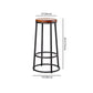 Industrial Armless Barstools Wooden Round Seat Counter Height Stools in Black Clearhalo 'Bar Furniture' 'Bar Stools' 'bar_stools' 'furniture_bar_stools' 'Kitchen & Dining Furniture' 'kitchen&dining_furn' 'kitchen' 'kitchen_furn' Furniture' 1200x1200_e6f5bda7-f71a-4895-bafe-ac4bccee027c