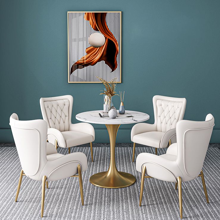 Round Shape Modern Dining Table White Sintered Stone Fixed Table with Tulip Base Clearhalo ' dining_table' 'Dining Tables & Seating' 'Dining Tables' 'furn' 'furn_dining_table' 'Furniture' 'furniture_dining_table' 'Kitchen & Dining Furniture' 'kitchen&dining_furn' 'kitchen' 'kitchen_dining_table' 1200x1200_e6f668ca-434a-4467-9ddc-85f4e7892a3c
