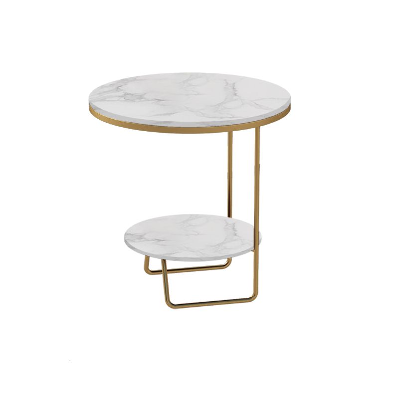 Scaffale per accento il divano in vetro e pietra rotondo e tavolo da tavolo incluso tavolo da estremità - Dia 19.69 "