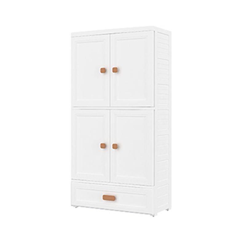 White Plastic Wardrobe Armoire with Legs Contemporary Wardrobe Closet Clearhalo 'Armoires & Wardrobes' 'armoires_wardrobes' 'Bedroom Furniture' 'furn' 'furn_armoires_wardrobes' 'Furniture' 1200x1200_e6f6d324-ff3e-4b5b-a992-fde1fe15eceb