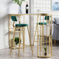 Glam Faux Marble Bistro Table Indoor Iron Double Pedestal Bar Dining Table with 4-Shelf Clearhalo 'Bar Furniture' 'Bar Tables' 'bar_tables' 'furn' 'furn_bar_tables' 'Furniture' 'furniture_bar_tables' 'Kitchen & Dining Furniture' 1200x1200_e6f9668e-552f-46af-a294-b0cd62a6baa0