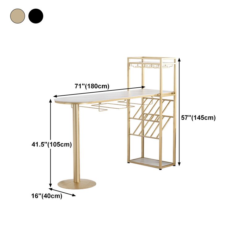 Stone Top Bar Dining Table Traditional Luxury Bar Table with Double Pedestal Base Clearhalo 'Bar Furniture' 'Bar Tables' 'bar_tables' 'Furniture' 'furniture_bar_tables' 'Kitchen & Dining Furniture' 1200x1200_e6fa0dff-6f46-4c34-9993-bac3bde638fc
