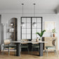 Oval Double Pedestal Dining Site Table Contemporary Style Dinette Table Clearhalo ' dining_table' 'Dining Tables & Seating' 'Dining Tables' 'furn' 'furn_dining_table' 'Furniture' 'furniture_dining_table' 'Kitchen & Dining Furniture' 'kitchen&dining_furn' 'kitchen' 'kitchen_dining_table' 1200x1200_e6fa89f7-b938-4e84-89be-2d345308c7ee