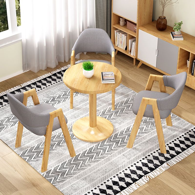 Upholstered Scandinavian Coffee Shop Arm Chair Open Matte Finish Dining Chair Clearhalo ' kitchen&dining_furn' 'Dining Chairs' 'Dining Tables & Seating' 'dining_chair' 'furn' 'furn_dining_chair' 'Furniture' 'furniture_dining_chair' 'Kitchen & Dining Furniture' 'kitchen' 1200x1200_e6fa957f-a9f9-470d-8c46-bf98bb14999d