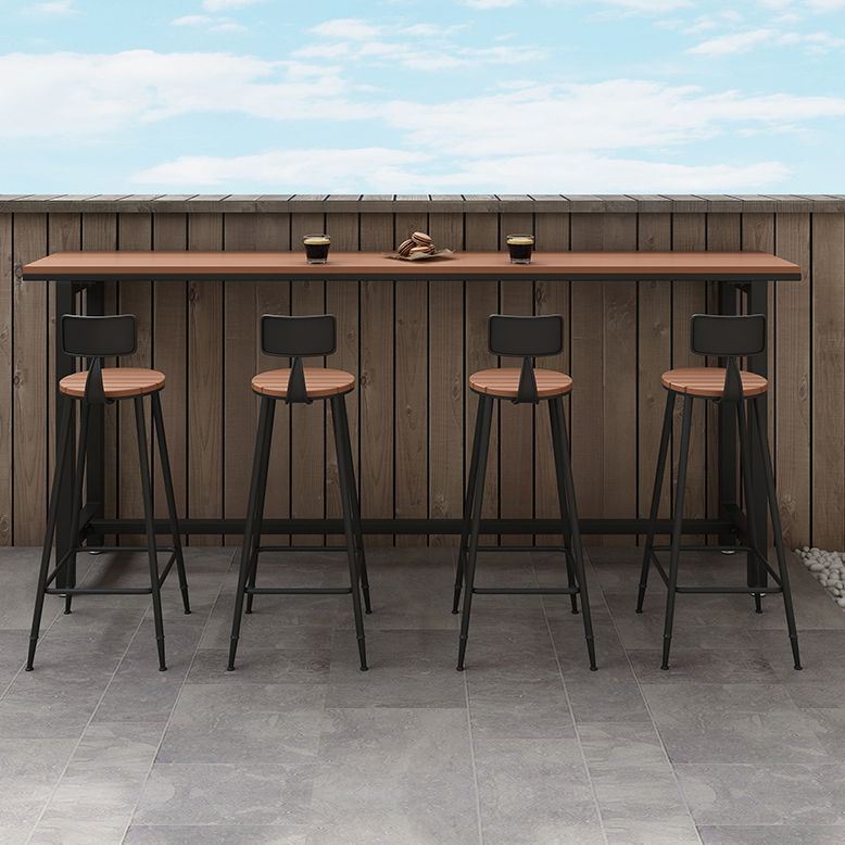 Outdoor 42-inch Height Bar Table Industrial Style Wood Top Bar Table Clearhalo 'Bar Furniture' 'Bar Tables' 'bar_tables' 'furn' 'furn_bar_tables' 'Furniture' 'furniture_bar_tables' 'Kitchen & Dining Furniture' 1200x1200_e6fb2b5c-2b30-4b05-94f1-eb9c569004d0