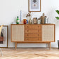 Mobile sideboard della porta della rattan contemporanea con archiviazione per uso domestico