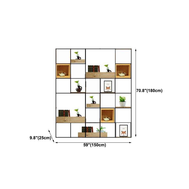 Modern Solid Wood Bookshelf Metal Etagere Bookshelf Open Back 9.8" W Clearhalo 'Bookcases' 'furn' 'furn_bookcases' 'Furniture' 'Office Furniture' 1200x1200_e6fc3de3-f462-4047-9c47-9ac6d7e172f9