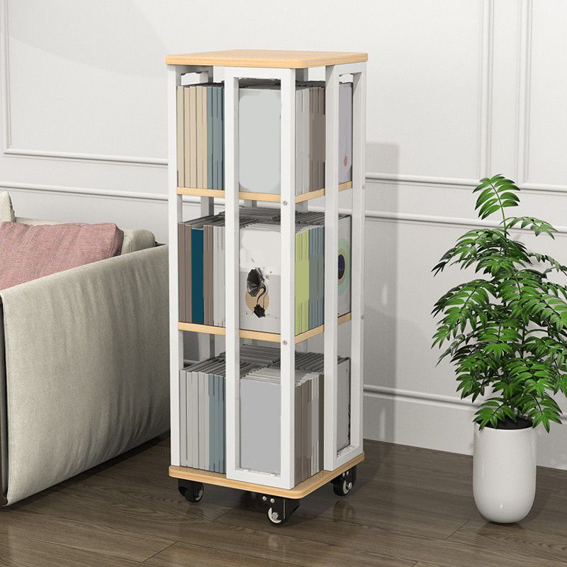 Contemporary Standard Shelf Metal Shelf Bookcase with Casters Clearhalo 'Bookcases' 'furn' 'furn_bookcases' 'Furniture' 'Office Furniture' 1200x1200_e6fdf090-3cc5-4283-913c-2760698d0ccc