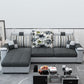 Dark Gray Pillow Top Arm Sectional Upholstered Cushions Back Sofa and Chaise Clearhalo 'furn' 'furn_sectionals' 'Furniture' 'furniture_sectionals' 'kitchen' 'kitchen_sectionals' 'Living Room Furniture' 'Sectionals' 1200x1200_e700b247-1976-4870-863f-e4faa0b1954b