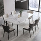Simplicity Dinette Table Rectangle Stone Dinner Table for Dining Room
