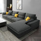 Scandinavian Stain-Resistant Faux Leather 4-Seater L-Shape Sectional Set