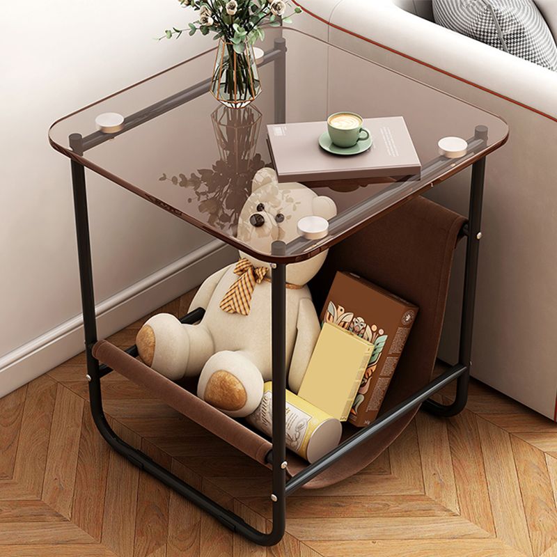 Glam Metal Side Table with Shelves Geometric Stone Top Accent Side Table Clearhalo 'Coffee & Accent Tables' 'End & Side Tables' 'end_side_tables' 'furn' 'furn_end_side_tables' 'Furniture' 'Living Room Furniture' 1200x1200_e704c54d-83aa-47a1-acd5-38588754a305