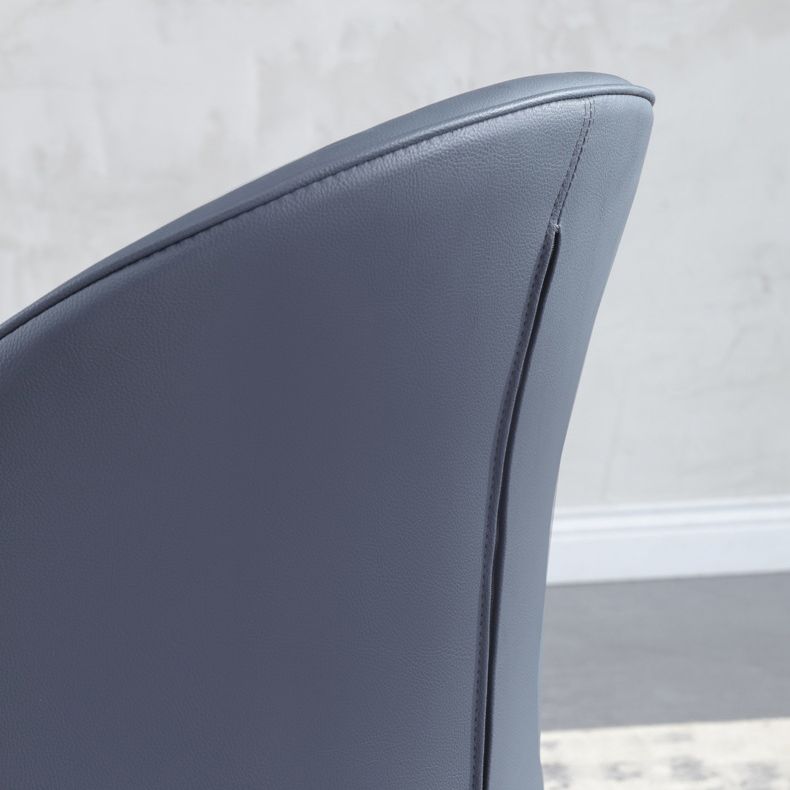 Modern Style Faux Leather Dining Chair Armless Metal Side Chair for Home Use