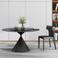 Round Sintered Stone Dining Table Modern Turntable Furniture with Pedestal Base