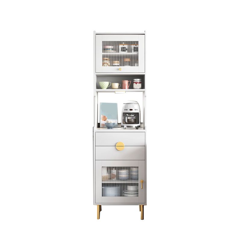 Moderno porte di vetro server 2 cassetti cassetti cabine sideboard con luci a LED