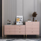 Modern Leatherwear Sideboard Stone Countertop Buffet Table with Drawer for Dining Room Clearhalo 'buffet_sideboard' 'Buffets & Sideboards' 'furn' 'furn_buffet_sideboard' 'Furniture' 'furniture_buffet_sideboard' 'Kitchen & Dining Furniture' 1200x1200_e7099110-d414-4320-b1b4-26f9a891fe55