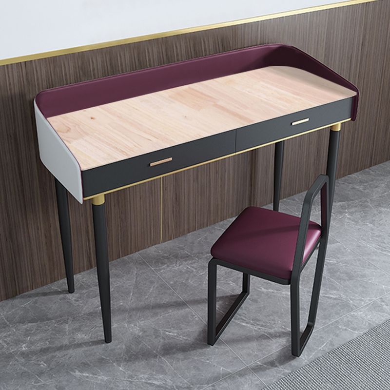 Solid Wood Vanity Luxurious Stone Top Dressing Table in Purple Clearhalo 'Bedroom Furniture' 'furn' 'furn_makeup_vanities' 'Furniture' 'Makeup Vanities' 'makeup_vanities' 1200x1200_e709fd9d-ac6d-437e-a2dd-4d3497398423