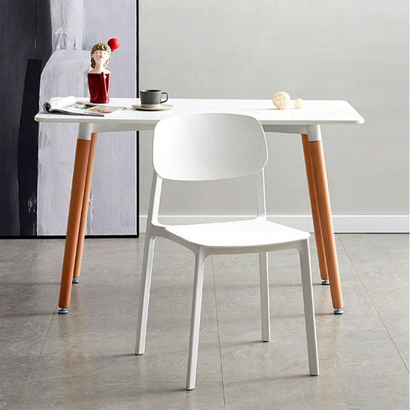 Conference Room Scandinavian Plastic Side Chair Matte Finish Open Back Dining Chair Clearhalo ' kitchen&dining_furn' 'Dining Chairs' 'Dining Tables & Seating' 'dining_chair' 'furn' 'furn_dining_chair' 'Furniture' 'furniture_dining_chair' 'Kitchen & Dining Furniture' 'kitchen' 1200x1200_e70a0107-a276-467a-907b-dbd0fe347651