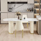 Modern Stone Dining Table White Double Pedestal Base Table for Dining Room Clearhalo 'Dining Tables & Seating' 'Dining Tables' 'dining_table' 'furn' 'furn_dining_table' 'Furniture' 'Kitchen & Dining Furniture' 1200x1200_e70aa298-0e8e-449b-976e-5a98bed7bb04