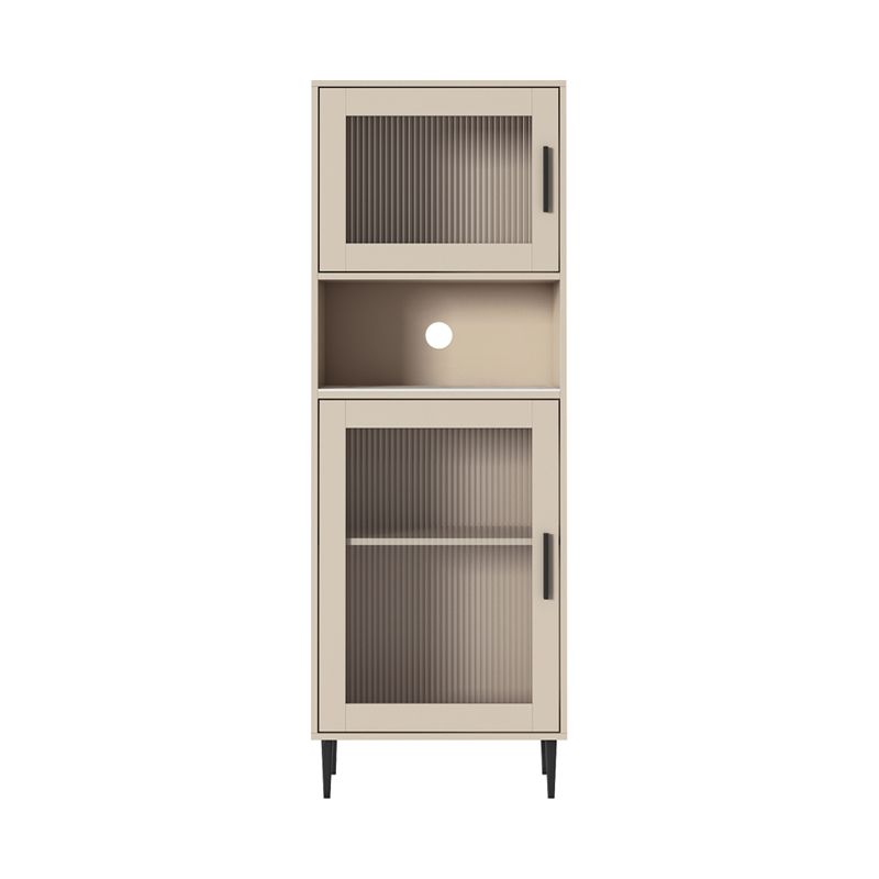 Armoire de rangement en bois moderne avec 2 étagères de rangement et vitre